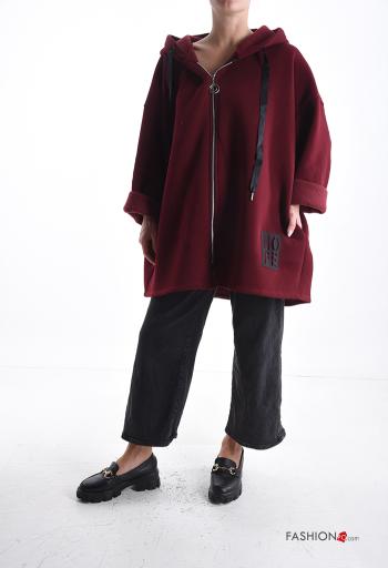 oversized long sleeve Cotton Sweatshirt with pockets with hood with zip - ph 5