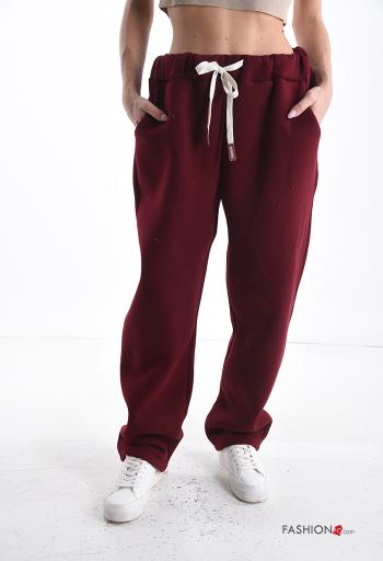 Pantalone sportivo in Cotone con tasche con coulisse