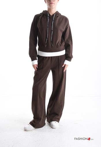 Tuta sportiva in Cotone maniche lunghe con elastico con tasche con cappuccio