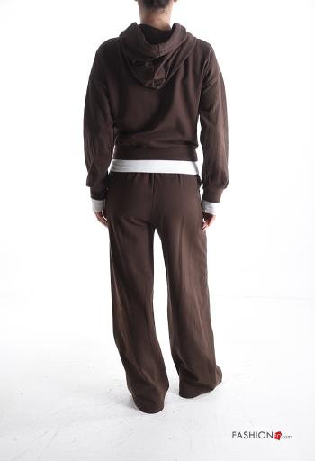 Tuta sportiva in Cotone maniche lunghe con elastico con tasche con cappuccio - ph 2