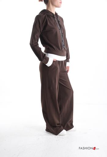Tuta sportiva in Cotone maniche lunghe con elastico con tasche con cappuccio - ph 3