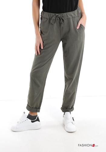 Pantalone sportivo in Cotone con tasche con fiocco