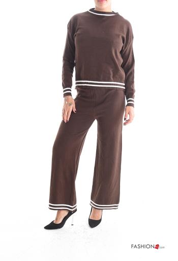 Conjunto manga comprida gola redonda com elástico